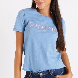 Banana Moon T-shirt Bleu Brodé Slippy Seacoco prix pas cher 9