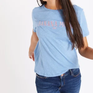 Banana Moon T-shirt Bleu Brodé Slippy Seacoco prix pas cher 11