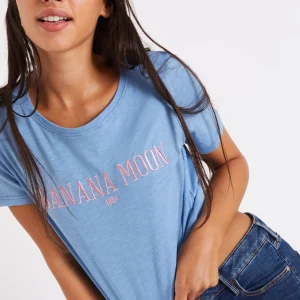 Banana Moon T-shirt Bleu Brodé Slippy Seacoco prix pas cher 13
