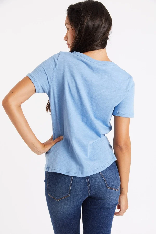 Banana Moon T-shirt Bleu Brodé Slippy Seacoco prix pas cher 6
