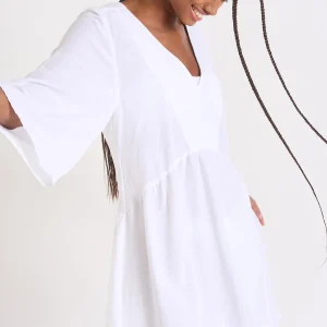 Authentic Original licence Banana Moon Robe Fluide Et Ample Blanche Agathe Holidays 13