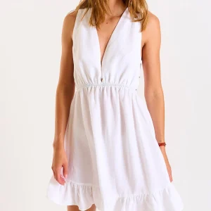 magasins pour Banana Moon Robe Ouverte Blanche Elvina Holidays 9