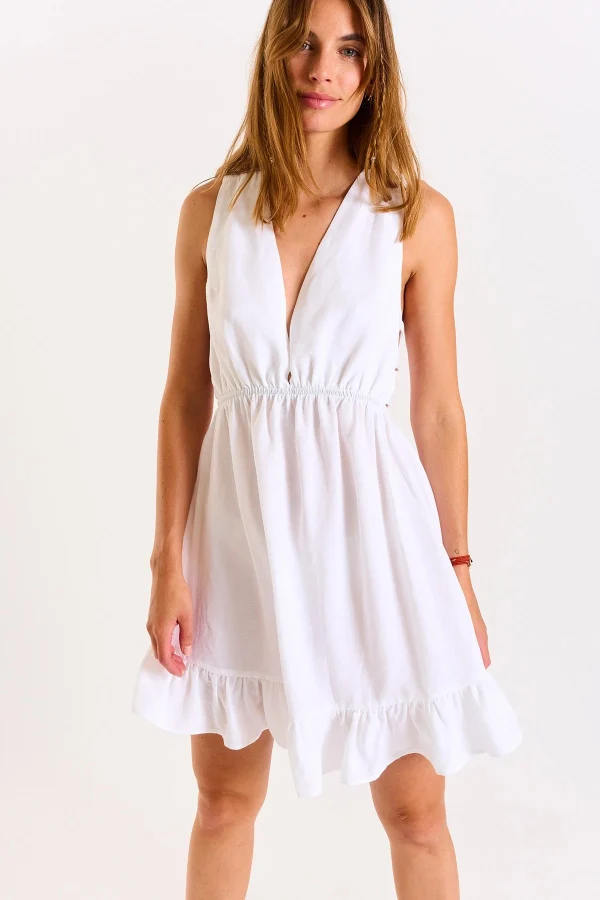 magasins pour Banana Moon Robe Ouverte Blanche Elvina Holidays 3
