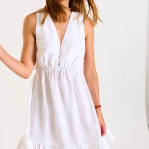 magasins pour Banana Moon Robe Ouverte Blanche Elvina Holidays 11