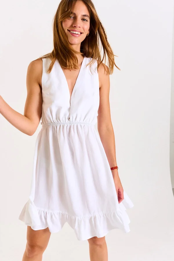 magasins pour Banana Moon Robe Ouverte Blanche Elvina Holidays 4