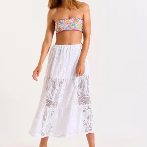 soldes de Noël Banana Moon Jupe Longue De Plage Blanche à Volants ENARA COCOBEACH 16
