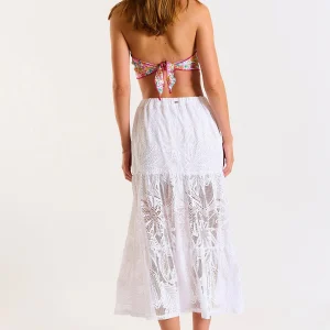 soldes de Noël Banana Moon Jupe Longue De Plage Blanche à Volants ENARA COCOBEACH 14