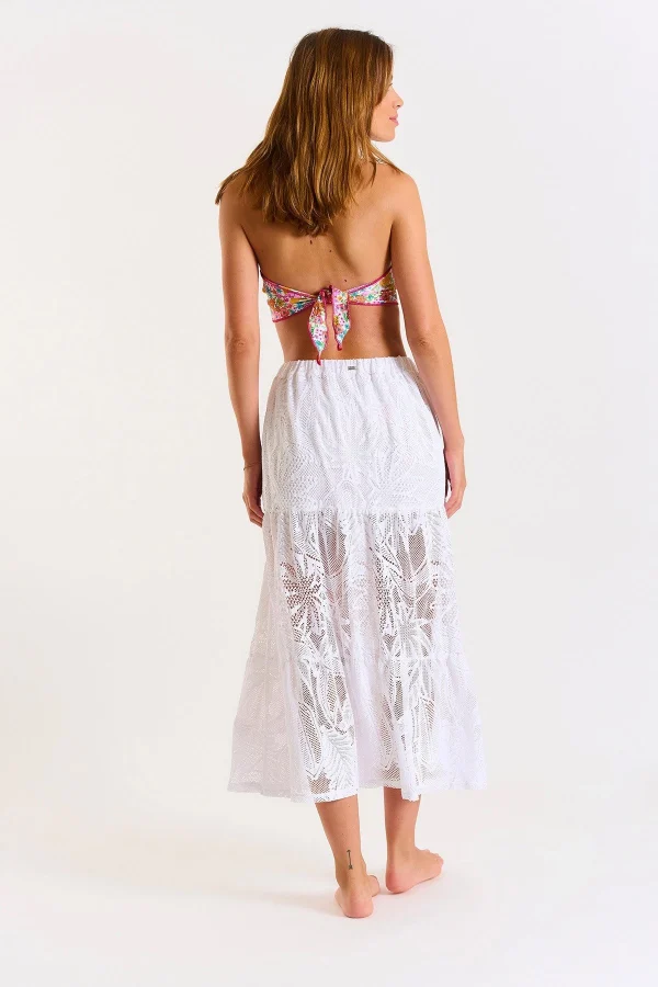 soldes de Noël Banana Moon Jupe Longue De Plage Blanche à Volants ENARA COCOBEACH 5