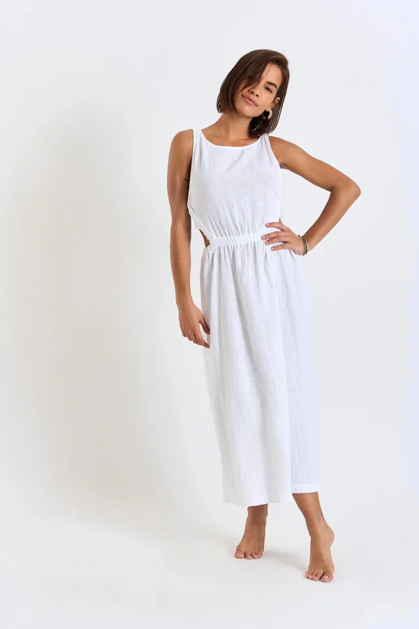 Service Clients Dédié Banana Moon Robe Longue Blanche Sophistiquée HELOISE CHERYLL 1