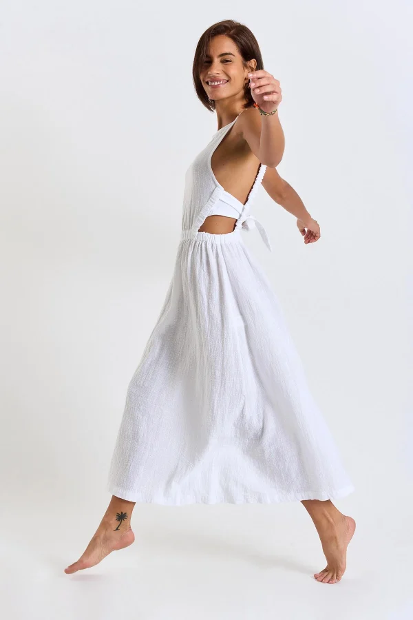 Service Clients Dédié Banana Moon Robe Longue Blanche Sophistiquée HELOISE CHERYLL 4