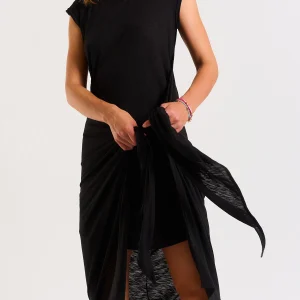 Banana Moon Robe T-shirt Nouée Noire Juliana Caraiva Pas Cher soldes France 10