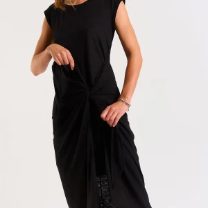 Banana Moon Robe T-shirt Nouée Noire Juliana Caraiva Pas Cher soldes France 12