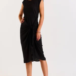 Banana Moon Robe T-shirt Nouée Noire Juliana Caraiva Pas Cher soldes France 14