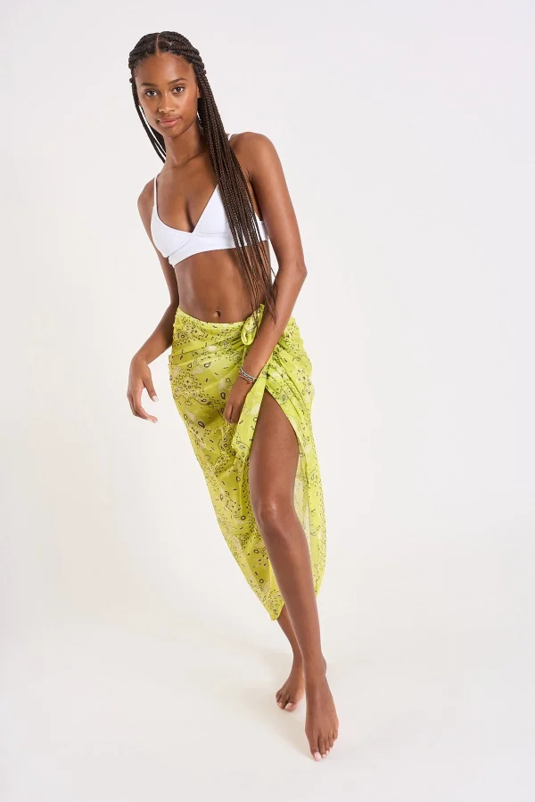Banana Moon Jupe Paréo Imprimé Bandanas Vert Anis Lenai Benitatul le grand escompte 3