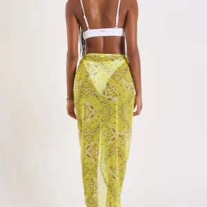 Banana Moon Jupe Paréo Imprimé Bandanas Vert Anis Lenai Benitatul le grand escompte 15