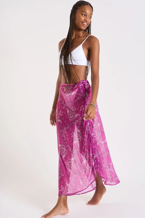 Banana Moon Jupe Paréo Imprima Bandanas Fushia Lenai Benitatul Top ventes 3