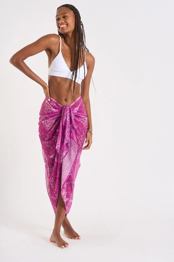 Banana Moon Jupe Paréo Imprima Bandanas Fushia Lenai Benitatul Top ventes 5