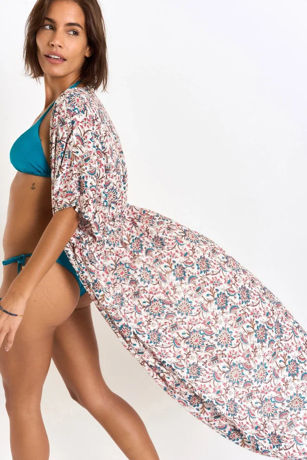Banana Moon Kimono Long Fleuri écru LUANA MATAPALOVOIL jusqu'à 5