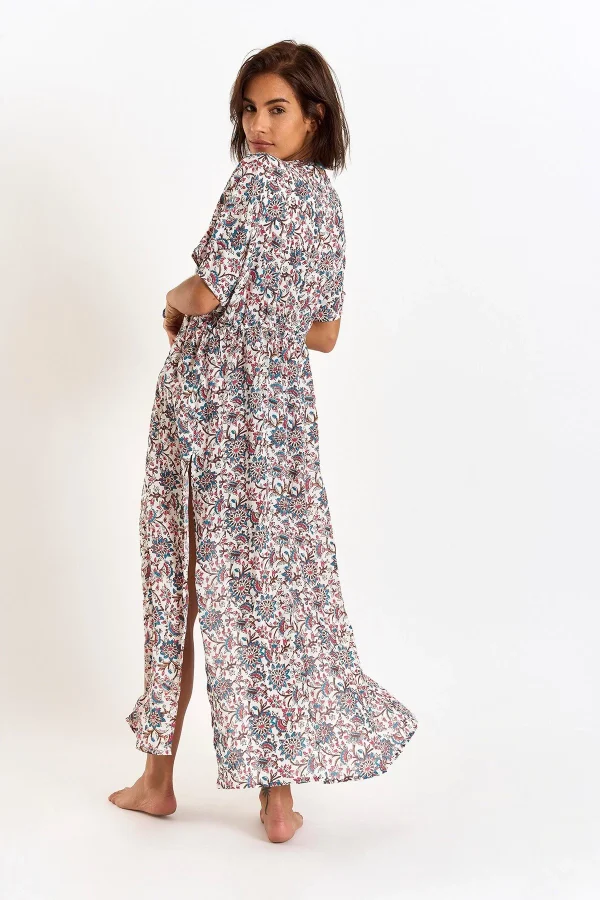 Banana Moon Kimono Long Fleuri écru LUANA MATAPALOVOIL jusqu'à 4