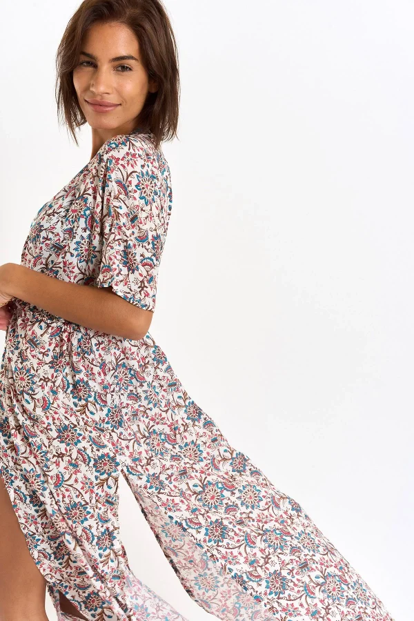 Banana Moon Kimono Long Fleuri écru LUANA MATAPALOVOIL jusqu'à 3