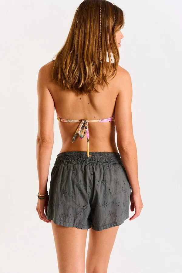 Banana Moon Short Court Ajouré Kaki MAONA CRAMBERRY luxe soldes 6