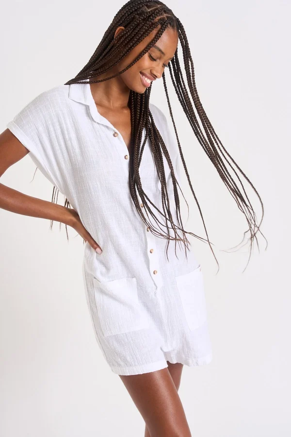 acheter en ligne Banana Moon Robe Chemise Manches Courtes Blanche NATAL CHERYLL 3