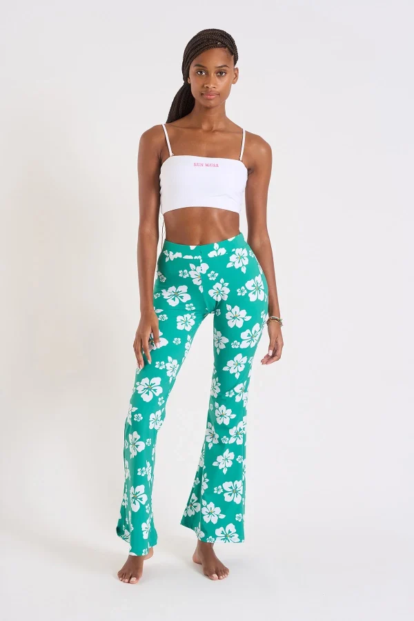 Banana Moon Pantalon Vert Imprimé Fleur Noelo Islandgirl site soldes 1