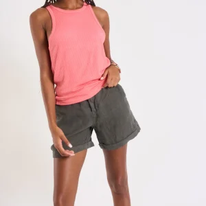 Banana Moon Bermuda Kaki En Lin PLANET Hawston vente pas cher 8