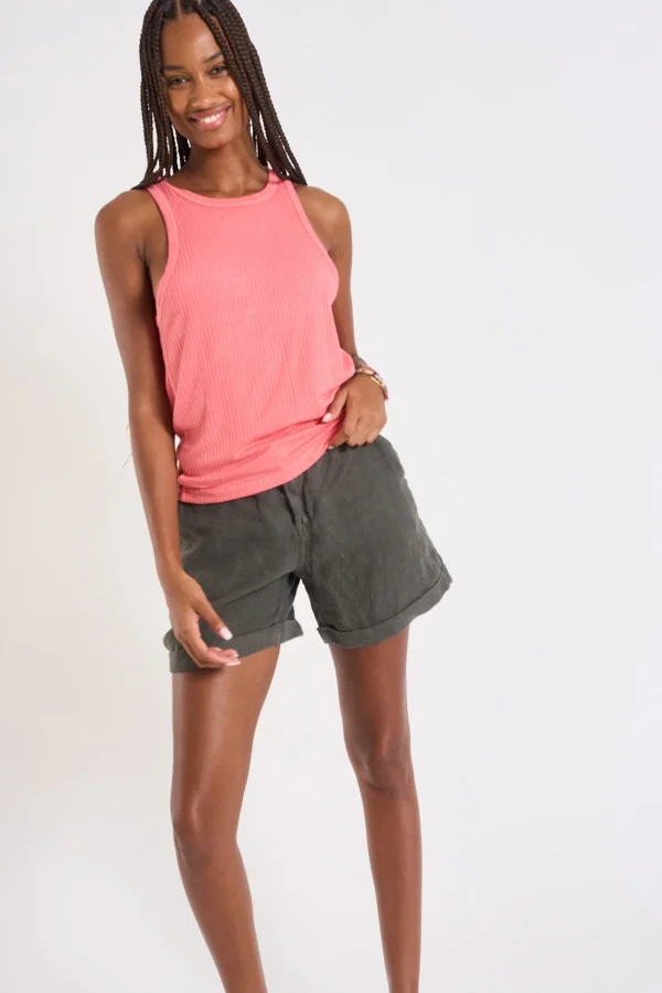 Banana Moon Bermuda Kaki En Lin PLANET Hawston vente pas cher 3