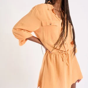 Banana Moon Robe Tunique Courte à Manches Longues Orange Sundy Holidays haute qualité 9
