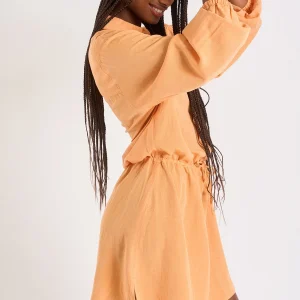 Banana Moon Robe Tunique Courte à Manches Longues Orange Sundy Holidays haute qualité 13
