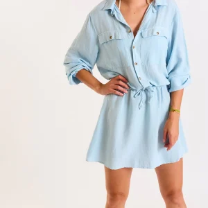nouveau produit Banana Moon Robe Tunique Courte à Manches Longues Bleue Sundy Holidays 9