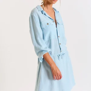 nouveau produit Banana Moon Robe Tunique Courte à Manches Longues Bleue Sundy Holidays 13