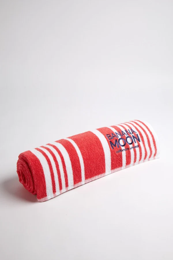 Service Clients Dédié Banana Moon Serviette De Plage Rayée Corail HYGIE TOWELY 1