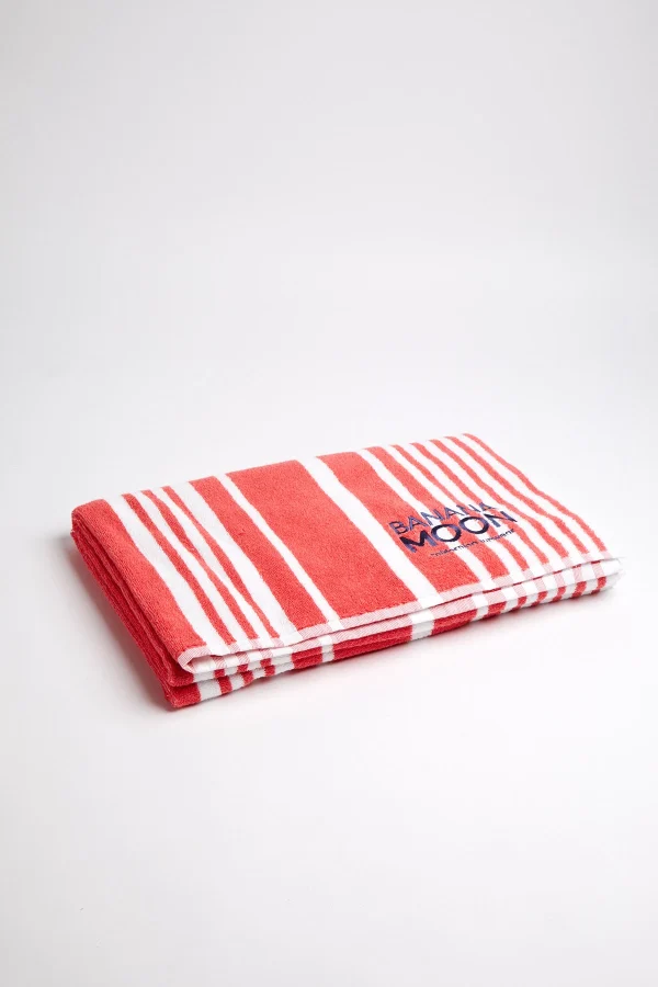 Service Clients Dédié Banana Moon Serviette De Plage Rayée Corail HYGIE TOWELY 3
