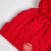 à prix imbattables Banana Moon Bonnet Femme Rouge Avec Torsades Et Pompon HOWSON YAMOUR 13