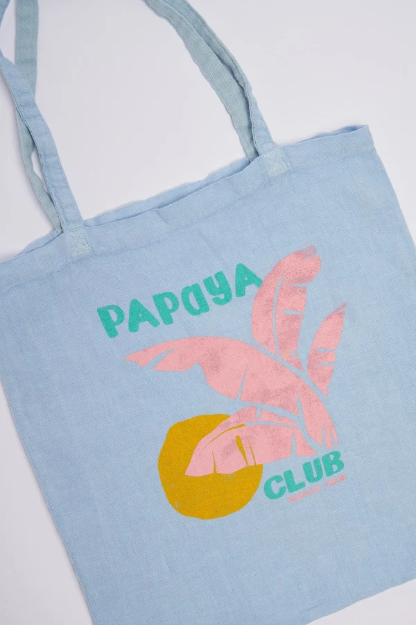Banana Moon Totebag En Lin Bleu Ciel Toteclub à prix d'occasion 7